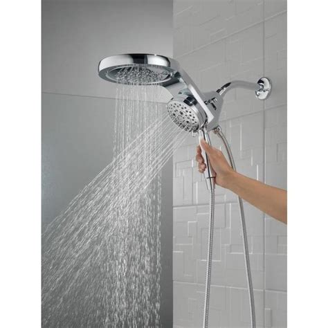 This item Delta Faucet HydroRain 5-Spray Touch-Clean 2-in-1 Rain Shower Head, Polished Nickel 58580-PN-PK Delta Faucet Arvo 14 Series Single-Handle Shower Faucet, Shower Trim Kit with 4-Spray In2ition 2-in-1 Dual Hand Held Shower Head with Hose, SpotShield Stainless 142840-SP-I (Valve Included). . Delta hydrorain 2 in 1